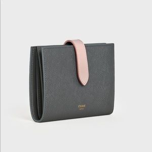 Celine medium leather strap wallet.